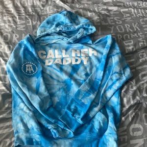 CALL HER DADDY BLUE TYE DYE HOODIE